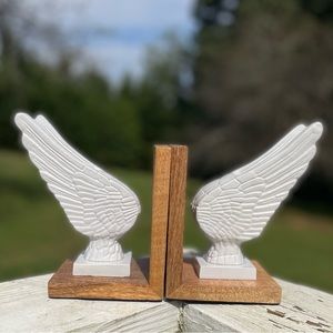 Angel wing Book ends by Junk Gypsy